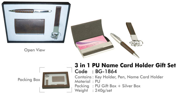 PAGE 49_3 in 1 PU Name Card Holder Gift Set BG-1864