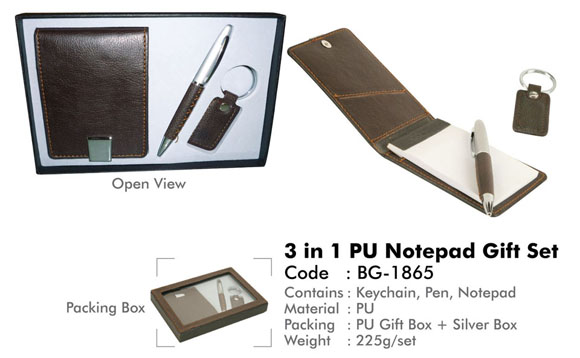 3 in 1 PU Notepad Gift Set BG-1865 | M